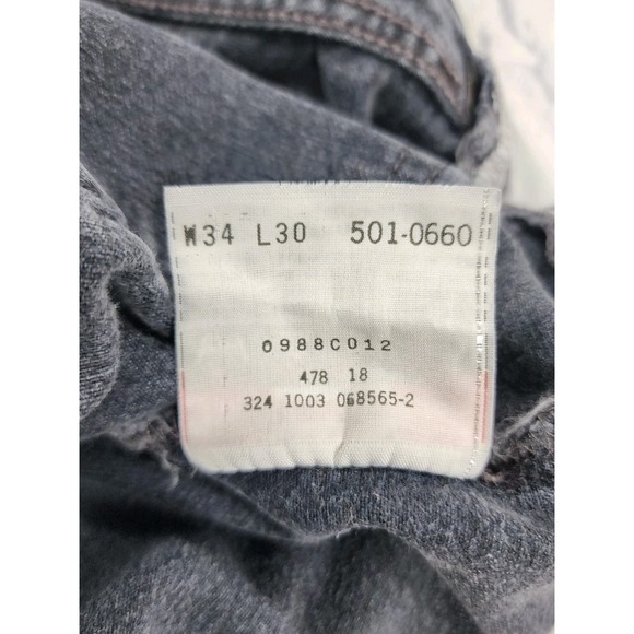 Levis 501 Denim Black Jeans MENS SIZE 34X26 Hemmed VINTAGE 90's MADE USA - Picture 12 of 14